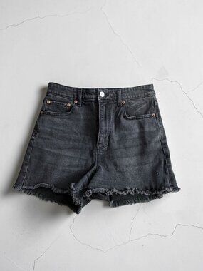 AMERICAN EAGLE High Waist Black Denim Shorts Size 4
